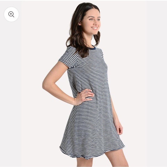 ATM Striped Jersey Short Sleeve T Shirt Dress Pima Cotton - Picture 3 of 8